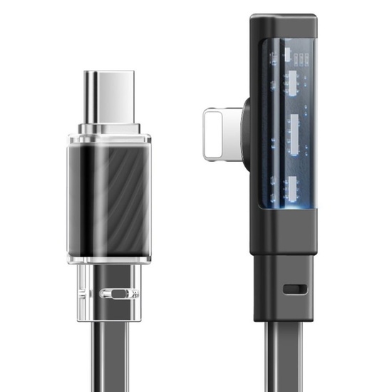 Cavo Mcdodo da tipo C a Lightning dicromatico 90 gradi, ricarica rapida, 36 W, LED, 1,8 m, nero