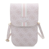 Custodia per telefono Guess PU 4G strisce stampate rosa