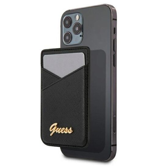 Kartenhalter Guess Saffiano Metal Logo Schwarz