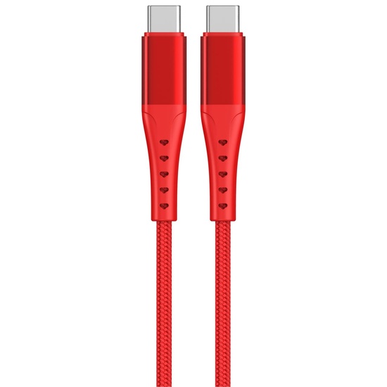 Lemontti Piegacavi in alluminio da tipo C a tipo C, ricarica rapida, PD 60 W, 1,2 m, rosso