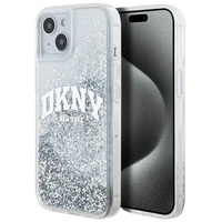 Custodia DKNY Liquid Glitter Big Logo iPhone 15/14/13 Bianca
