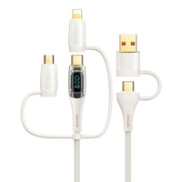 Cavo Usams Shadow Series 6in1, da USB-A/Tipo-C a Tipo-C/Lightning/Micro, Ricarica Rapida PD, 100W, 1,2m, Beige