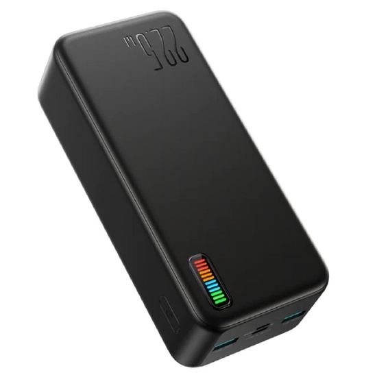 Externer Joyroom-Akku der Dazzling-Serie, 10.000 mAh, 22,5 W LED, 2 x USB, Typ C, Micro-USB, Schwarz