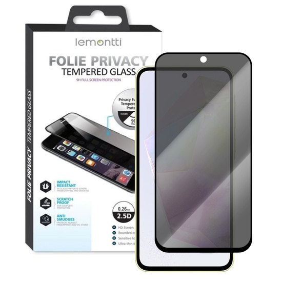 Lemontti Privacy Glass Folie Full Fit Samsung Galaxy A35 / A55 Schwarz