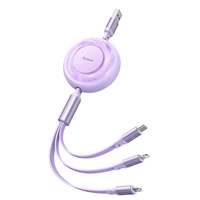 Cavo Mcdodo 3 in 1 da USB a Lightning, MicroUSB e Type-C Ricarica super veloce, 66W, 1,2m, Viola