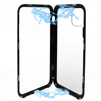 Custodia iPhone 11 Pro Max Meleovo con retro magnetico in vetro nero