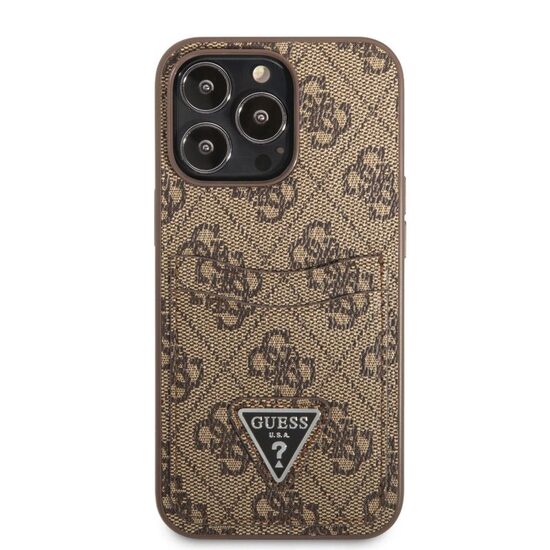 Custodia Guess 4G Saffiano Doppia Scheda per iPhone 13 Pro Marrone