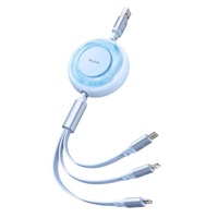 Cavo Mcdodo 3 in 1 da USB a Lightning, MicroUSB e Type-C Ricarica Super Veloce, 66W, 1,2m, Blu