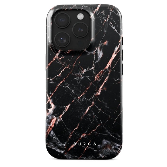 Burga-hoesje dubbellaags roségoud marmer iPhone 16 Pro