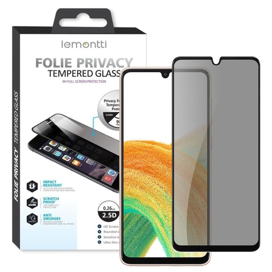 Lemontti Folie Sticla Privacy Full Fit Samsung Galaxy A25 5G Negru