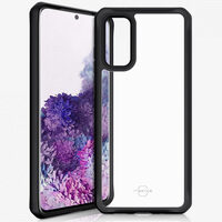 Cover Samsung Galaxy S20 IT Skins Hybrid Solid Plain Nero e Trasparente (antishock)