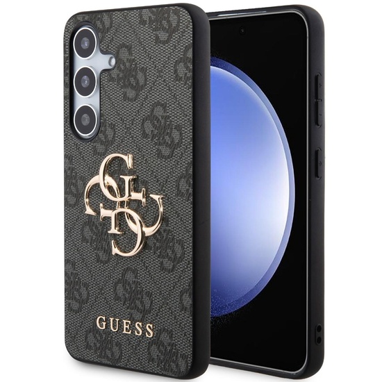 Custodia Guess PU 4G Metal Logo Samsung Galaxy S24 Plus Grigio