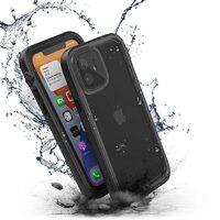 Custodia iPhone 12 Catalyst Total Protection Trasparente Nera (impermeabile, cordoncino)