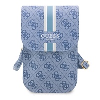 Custodia per telefono Guess PU 4G strisce stampate blu