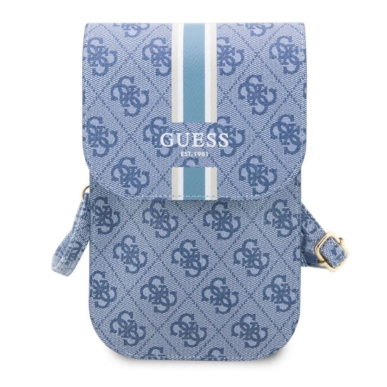 Custodia per telefono Guess PU 4G strisce stampate blu