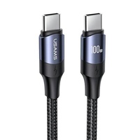 Cavo Usams US-SJ524 da tipo C a tipo C PD, ricarica rapida, 100 W, 1,2 m Nero