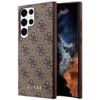 Custodia Guss 4G con logo in metallo dorato per Samsung Galaxy S23 Ultra Marrone