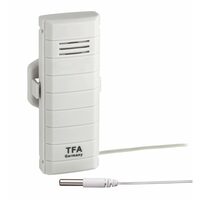 Trasmettitore di temperatura wireless con sensore via cavo esterno per temperatura dell'acqua, WEATHERHUB TFA 30.3301.02