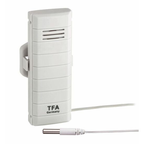 Trasmettitore di temperatura wireless con sensore via cavo esterno per temperatura dell'acqua, WEATHERHUB TFA 30.3301.02