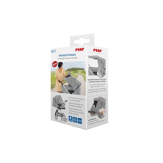  Premium zonnescherm voor kinderwagens, zonwering UPF 50+, grijs, Rear ShineSafe Premium 84121