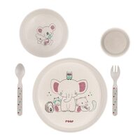 Set di 5 stoviglie per bambini, realizzate con materiali naturali, senza BPA, senza melamina, lavabili in lavastoviglie, Reer Growing 22020