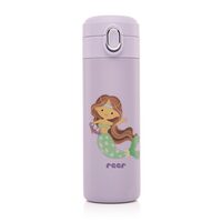 Borraccia con cannuccia in silicone per bambini, acciaio inossidabile, 350ml, viola, Reer 90104