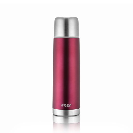 ColourCup Vakuum-Edelstahl-Thermosflasche, 450 ml, rot, Reer 90524