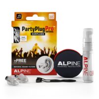 Tappi auricolari antirumore per adulti con filtro professionale per la musica, riutilizzabili, trasparenti, SNR 21dB, ideali per feste e concerti, ALPINE PartyPlug PRO Natural ALP24883