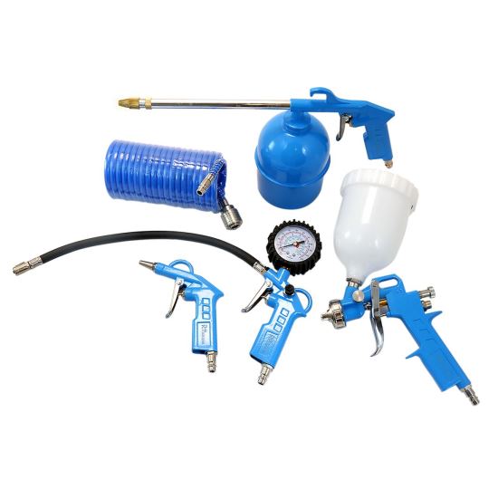 Lackierpistole mit Zubehör, luftgeblasen, 5-teiliges Set, 3,4 bar, 600 ml, 1,5 mm, Richmann