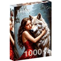 Puzzel 1000 stukjes ENJOY - Dame en de Wolf (Enjoy-2165)