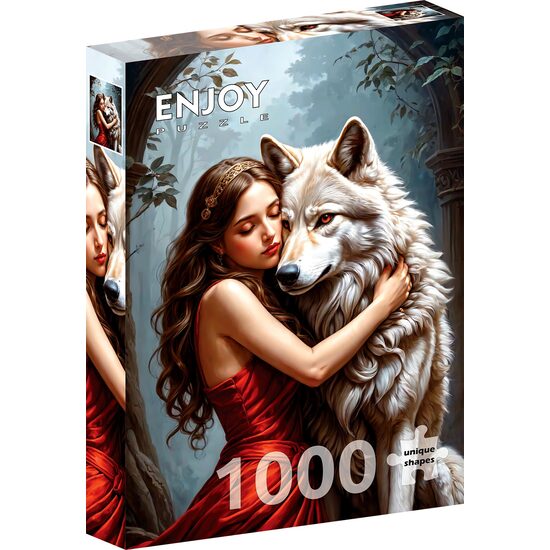 Puzzel 1000 stukjes ENJOY - Dame en de Wolf (Enjoy-2165)