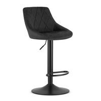 Sedia da cucina/bar, Artool, girevole, velluto, nero, 45,5x49x105 cm