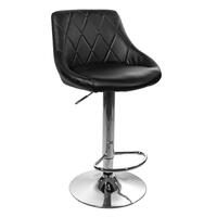 Sedia da cucina/bar, Artool, Kast, girevole, pelle ecologica, nero e argento, 45,5x48,5x85-105 cm
