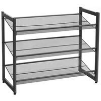 Scarpiera, Songmics, 3 ripiani, metallo, nero, 74x30,7x62,8 cm
