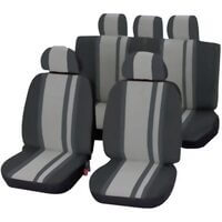 Set di copriauto, Cartrend, grigio + nero, 14 pezzi