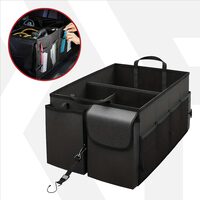 Organizer per baule con cinghie di ancoraggio, pieghevole, 9 scomparti, nero