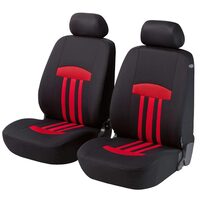 Set coprisedili per auto anteriori ZIPP-IT Basic Kent, Walser, con cerniera, nero con rosso, 2 pz
