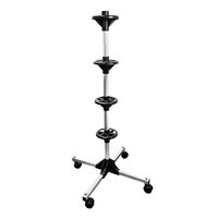 Supporto verticale per 4 pneumatici fino a 225 mm di larghezza, con ruote piroettanti