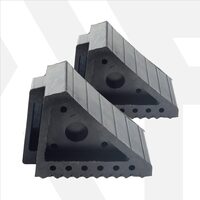 Cunei da ruota, gomma resistente, Roll Fast, 20 x 15 x 10 cm, set di 2 pezzi, nero