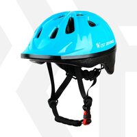 Casco da bicicletta per bambini, skateboard, equitazione, protezione per il mento, rete anti-insetti, con sistema di regolazione, taglia S/M (52-56 cm), EPS+PVC, West Biking, azzurro