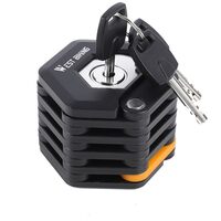 Mini antifurto con chiave e supporto per bici da città ed elettriche, moto, monopattini, monopattini, antifurto, antitaglio e antiperforazione, lunghezza 78 cm, pieghevole, acciaio+zinco, West Biking, nero