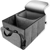 Organizer per bagagliaio con borsa termica, pieghevole, misura universale, poliestere + PVA, 54 x 38 x 27 cm, Roll Fast, grigio