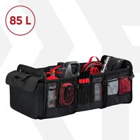 XXL trunk organizer for SUV, foldable, spacious, multi-functional, multi-compartmental, strap and velcro fastening, universal fit, 76 x 37 x 32 cm, Roll Fast, black