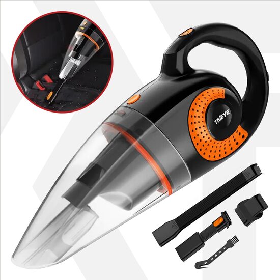 Aspirapolvere per auto ultra potente, potenza di aspirazione 13000Pa, ThiEYE, multifunzione wireless ricaricabile, 16V, batterie integrate 4x2200mAh, motore 120W, filtro in materiale lavabile