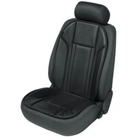 Mezza fodera per seggiolino auto similpelle Ravenna, fissaggio con elastici, Walser, universale, nero, 103 x 47 cm