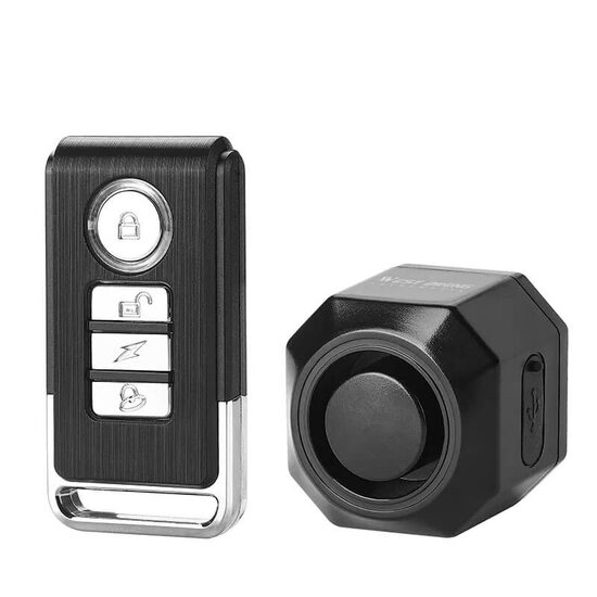 Allarme antifurto per bicicletta, moto, bicicletta elettrica, e-bike, scooter, triciclo, West Biking, 4,6 x 4,6 x 3,5 cm, nero