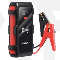 Avviatore per auto multifunzione Foxsur, 12V, 800A, 26800mAh, funzione batteria esterna, ricarica wireless 10W, torcia LED, portatile, porta EC-5, 2 porte USB, porta di tipo C