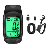 3 in 1 kabelloser Fahrradcomputer, intelligenter multifunktionaler Digitalcomputer mit 12 Funktionen, einschließlich Kilometerstand, Tachometer, LCD-Display, LED-Fahrradscheinwerfer mit 4 Beleuchtungsmodi, West Biking, 10 x 5,3 x 2,5 cm, schwarz