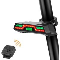 Freno posteriore bicicletta, 42 LED, 6 modalità di illuminazione e telecomando wireless, vestibilità universale inclusa MTB, portacanna, ricarica USB, autonomia batteria 40 ore, plastica ABS, resistente all'acqua, 11 x 4,8 x 2,9 cm, West Biking, nero