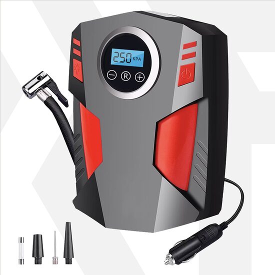 3 in 1 digitale autocompressor, LED-licht, DC 12V, 120W, 35L/min, 3m voedingskabel, automatische uitschakeling